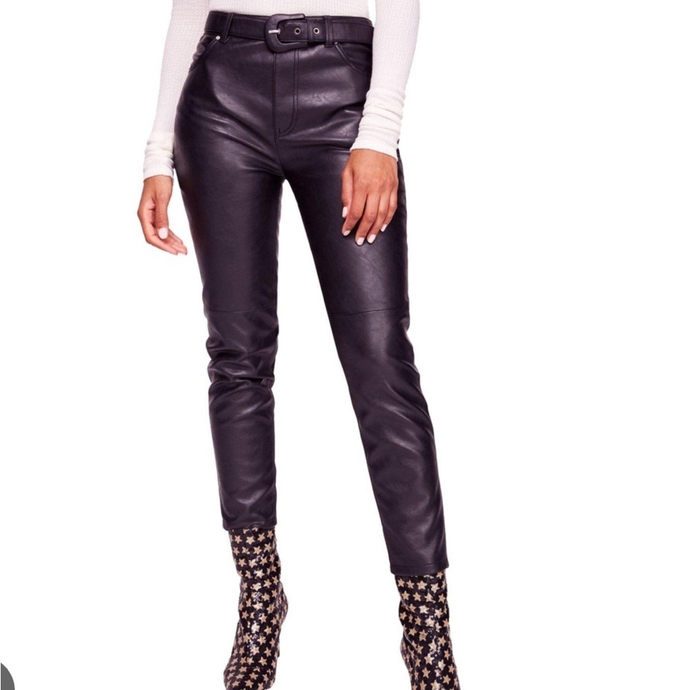 NWT WE THE FREE PEOPLE Faux Leather Skinny Jeans / Pants Size 26